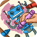 Robot Factory Coloring Pages for Kids